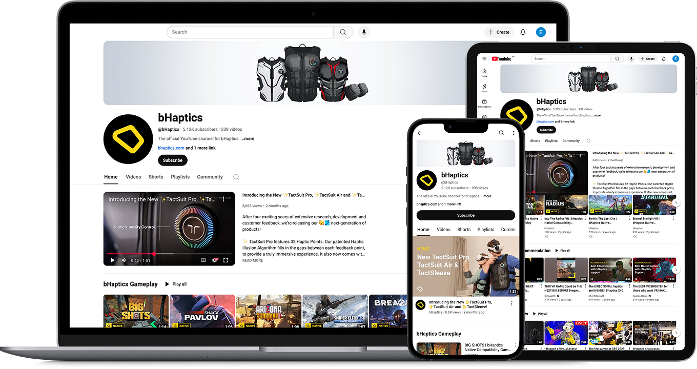 bHaptics YouTube preview